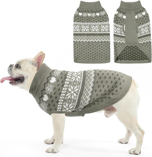 SCENEREAL Dog Sweaters for Medium Sized Dogs - Soft, Warm Turtleneck Pullover Fall Winter Dog Clothes, Knitted Argyle Dog Christmas Outfits, Ugly Pet Clothing for Boy Girl Puppy