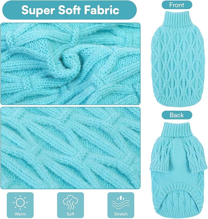 Queenmore Dog Sweaters for Large Dogs Girls Boys,Warm Pullover Extra Large Dog Sweater,Dogs Christmas Sweaters,Classic Turtleneck Thick Clothes for Extra Large Pets, Pitbull, Boxer(Lake Blue,XL)