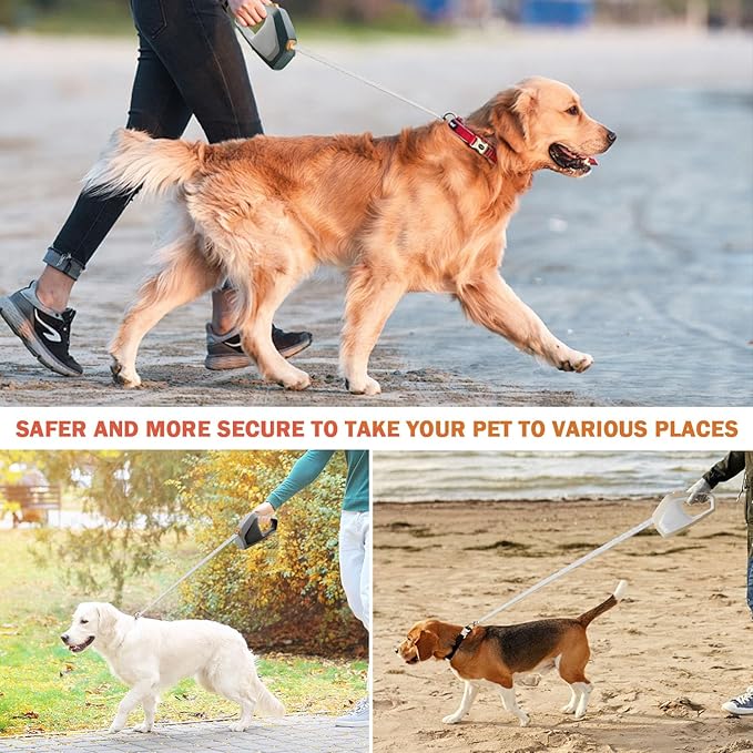 Vivicreate Retractable Extendable Heavy Duty Pet Leash 5M for Small Medium Large Dogs and Cats with Locking Brake System Walking Training Lead Strong Durable Retractable for Outdoor Use