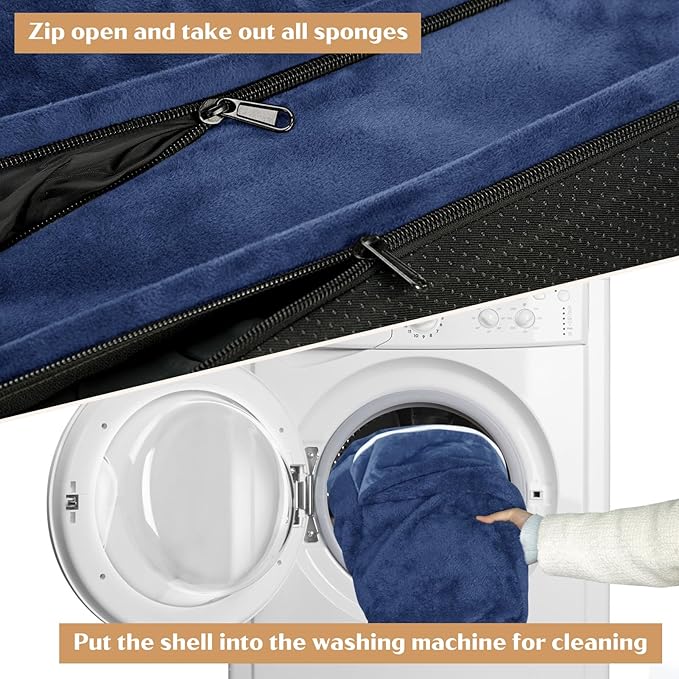 Comfort Expression Orthopedic Dog Bed for Small Dogs 20x14 Inch, Waterproof Supportive Egg Crate Foam Small Pet Bed with Removable Bolsters, Dog Couch with Washable Cover & Non-Slip Bottom, Navy Blue