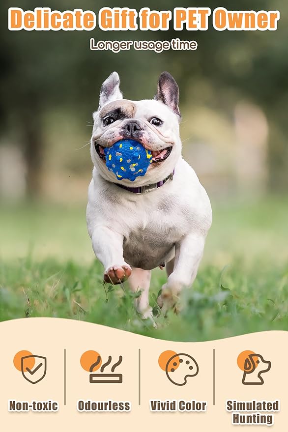 Dog Tennis Balls for Aggressive Chewers, Indestructible Durable Bouncy Interactive Toy for Dogs Fetch Game Lightweight Floating Outdoor Training(Yellow+Blue Mixed Large)