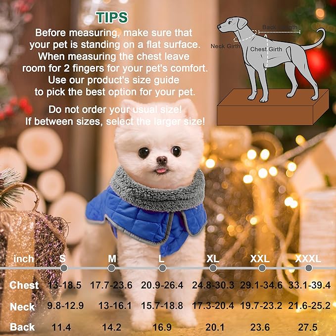 Fragralley Dog Winter Coat, Waterproof Windproof Reflective Fleece Jacket with Harness Hole, Warm Snow Vest for Small Medium Large Dogs, Ideal Gifts