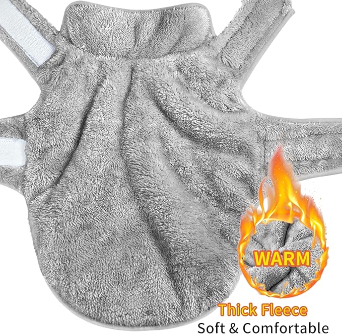 Malier Dog Winter Coat, Reversible Fleece Dog Cold Weather Coats, Windproof Warm Snow Puppy Jacket Vest Pet Clothes for Small Medium Large Dogs (Gray, Large)