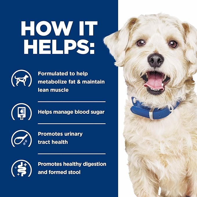 Hill's Prescription Diet w/d Multi-Benefit Digestive/Weight/Glucose/Urinary Management Chicken Flavor Dry Dog Food, Veterinary Diet, 17.6 lb. Bag