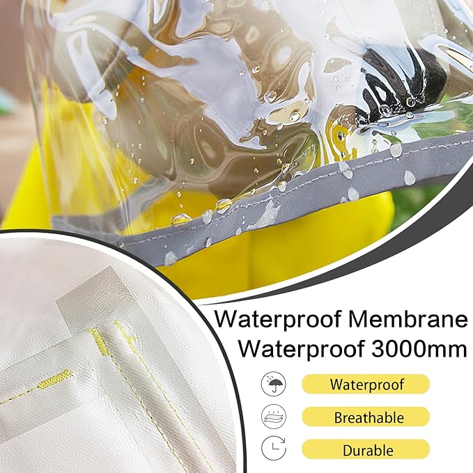 Dog Raincoat Waterproof, Adjustable Reflective Hooded Dog Rain Poncho with Leash Hole for Small Medium Large Dogs(Yellow, XX-Large)
