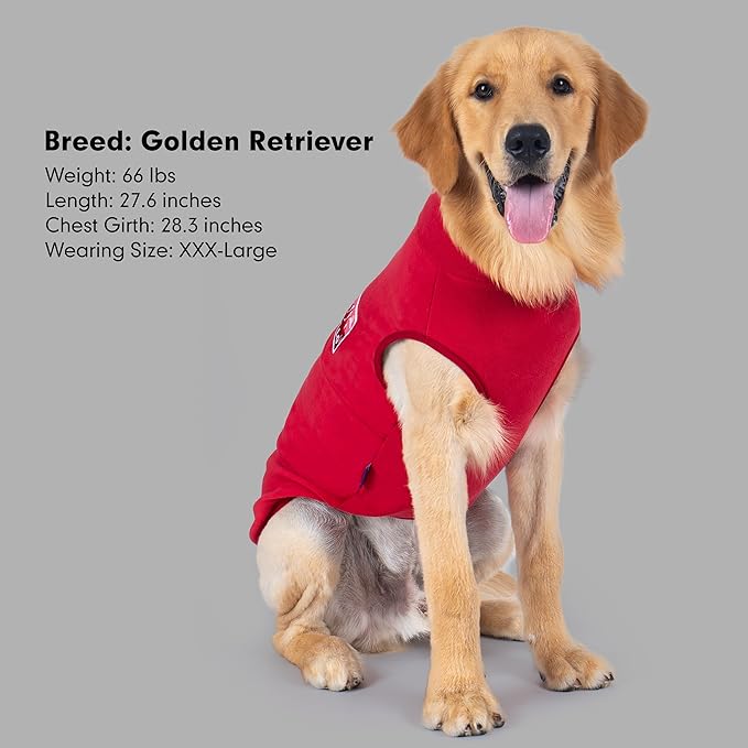 cyeollo 2XL Fleece Dog Sweater, Stretchy Pullover Fleece Vest with Turtleneck Dog Sweatshirt Warm Winter Clothes for Medium to Large Dogs Boy Girl Pet Apparel, Red XXL