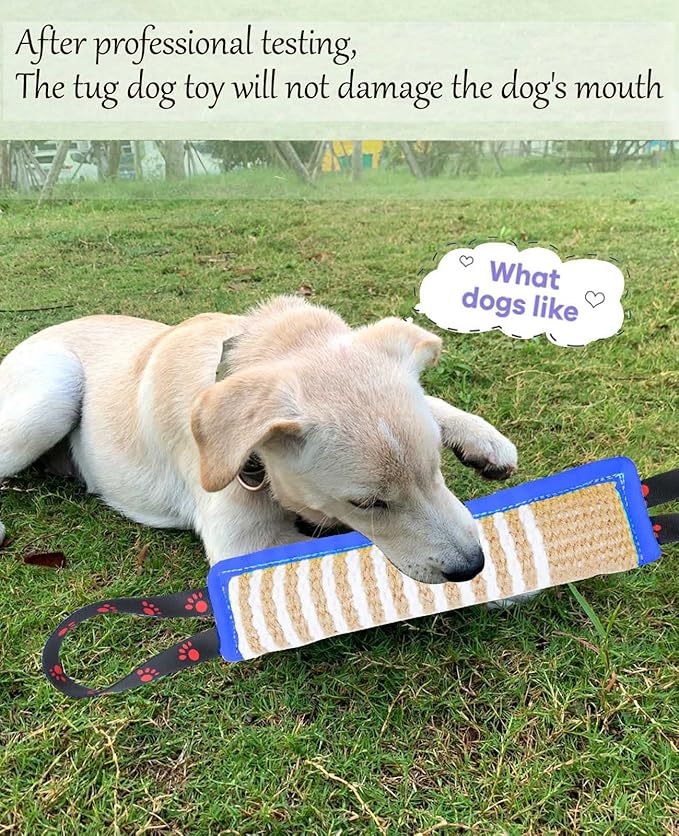 Clysoru Dog Tug Toy Dog Tough Jute Bite Pillow Lasting Training Equipment Puppy to Large Dogs Interactive Toy for Large and Small