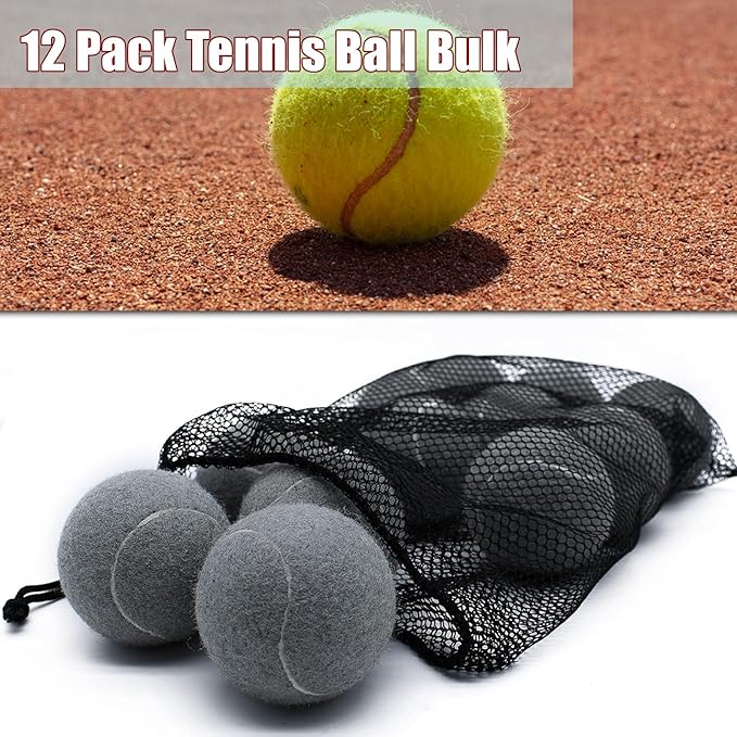 Magicorange Tennis Balls, 12 Pack Advanced Training Tennis Balls Practice Balls, Come with Mesh Bag for Easy Transport, Good for Beginner Training Ball