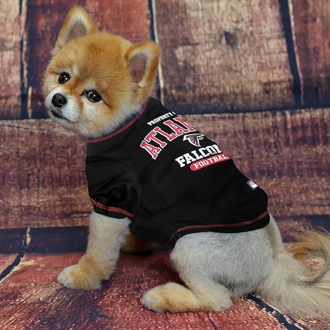 NFL Atlanta Falcons Dog T-shirt X-Small. - Licensed Shirt for Pets Team Colored with Team Logos- Premium Stretchable Materials for the comfort of your Dog & Cat