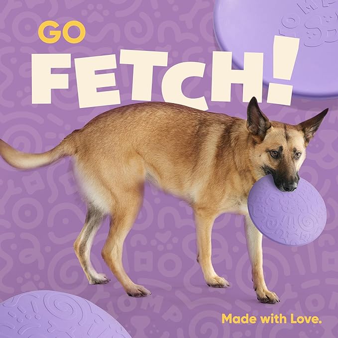 Yomp FetchFlyer MAX Dog Toy – Durable Rubber, Grippable Rim, Textured Flyer for Fetch & Play, Dishwasher Safe