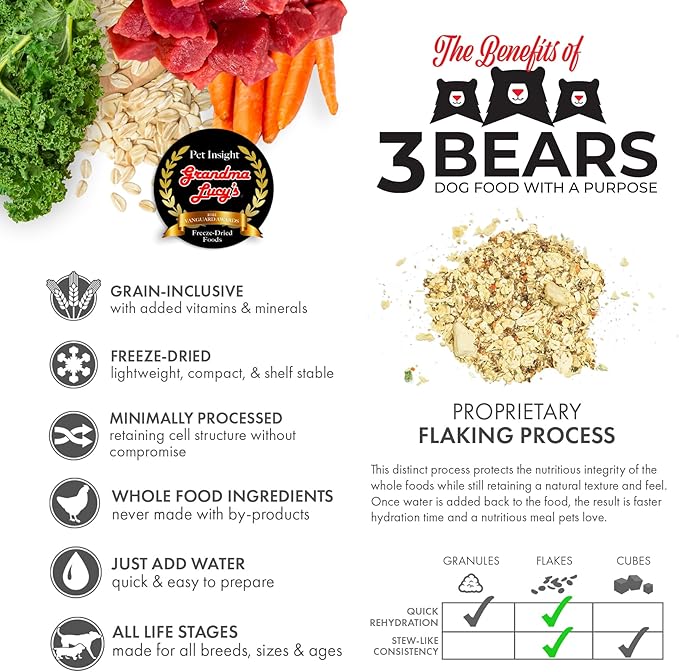 Grandma Lucy's 3 Bears Beef Dog Food - 8lb