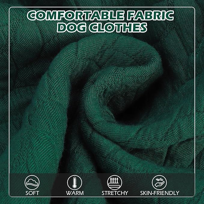 EXPAWLORER Textured Cable Knit Basic Dog Hoodie, Elevated Style Dog Sweater with Leash Hole and Pocket, Soft and Warm Pet Winter Coat, Cold Weather Clothes for Small Medium Large Dogs,Dark Green XL