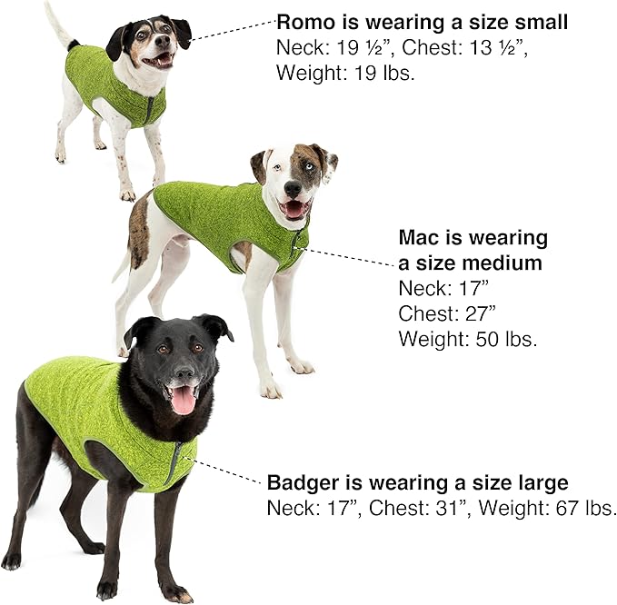 Kurgo Core Dog Sweater, Knit Dog Sweater with Fleece Lining, Cold Weather Pet Jacket, Zipper Opening for Harness, Adjustable Neck, Year-Round Sweater for Medium Dogs (Heather Black, Medium)