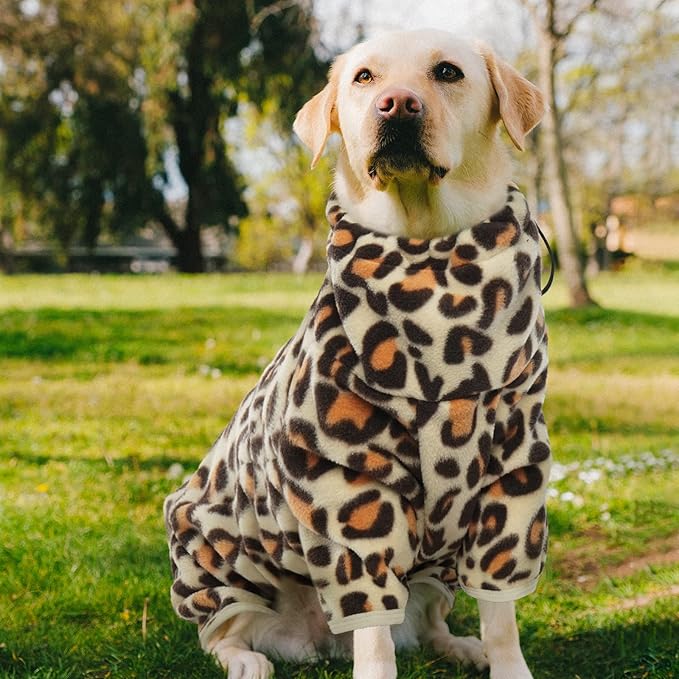 ROZKITCH Dog Leg Warmers for Large Dogs, Pet Windproof Warm Cold Weather Jacket Vest with Luminous Zipper, Jumpsuit Apparel Outfit Clothes for Small Medium Large Dog Brown L