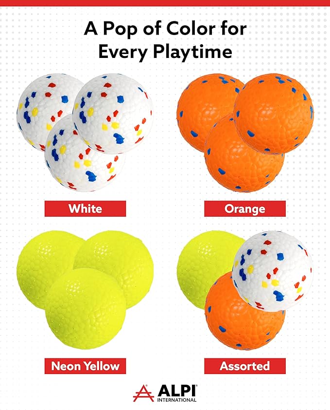 ALPI Chomp Ball - Durable Chew Toys for Dogs & Other Pets - Stimulating Dog Toys for Aggressive Chewers - Soft Dog Chews - 3-Pack, White