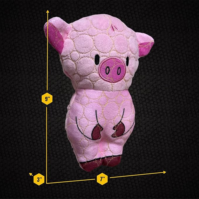Bite Force -Durable & Strong Dog Toy Pig with Squeaker, Kevlar-Reinforced for Aggressive Chewers for Small Medium Large Dogs - Green.