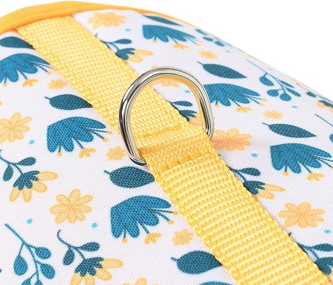 Mile High Life Dog Harness, Air Mesh Floral Vest Harness for 20 lbs Small Dogs & Cats, Easy Get on Adjustable Easy Closures Both Neck and Chest(Yellow Flower, XS Chest 14"-16")