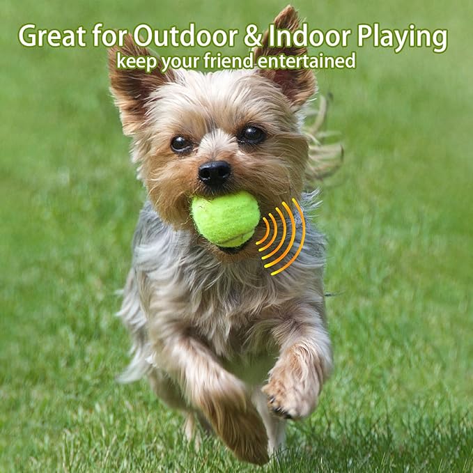 Magicorange Dog Tennis Balls,90 Pack 2.5 inch Floatable Squeaky Tennis Balls for Fetch Exercise, Natural Rubber Squeaky Dog Ball Training Safe (Multicolor, 2.5inch)