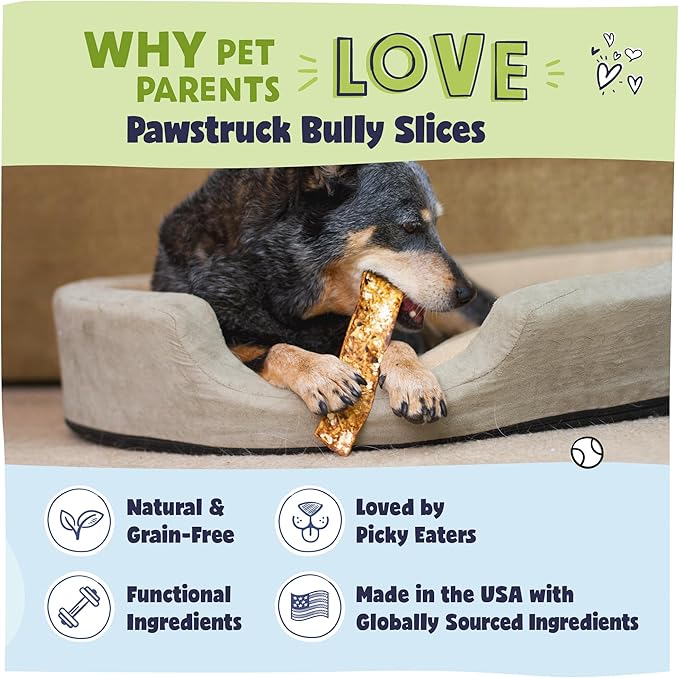 Pawstruck Bully Slices Premium Rawhide Chew Sticks, Peanut Butter Flavor - Low Fat, High Protein, Long-Lasting Treat for Dogs - No Artificial Ingredients - 1 lb Bag - Packaging May Vary (Pack of 2)