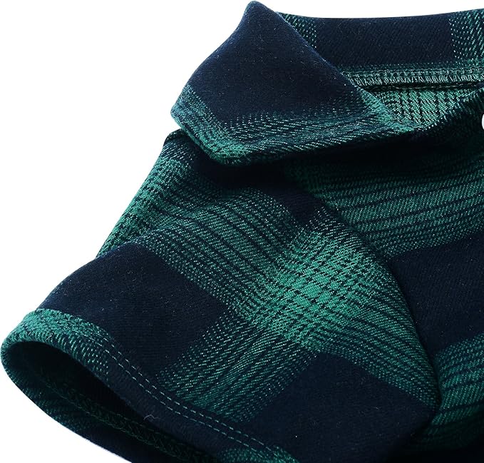 Koneseve Dog Shirt, Pet Plaid Clothes Shirt T-Shirt, Sweater Bottoming Shirt for Small Dog Cat Puppy Grid Adorable Wearing Stylish Cozy Halloween,Christmas Costumes (Green;M/Medium)