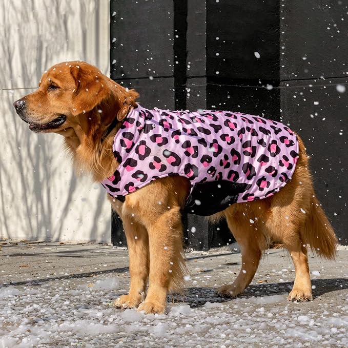 CuteBone Winter Dog Jacket Reversible Dog Vest Soft Waterproof Windproof Jacket, Thick Adjustable, Small Medium Large Dog Coats with Leash Hole