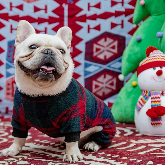 SCENEREAL Dog Pajamas for Small Medium Large Dogs Soft Pet Sweater Clothes Warm Puppy Onesie Outfits for Doggie Winter Christmas - Dog Jammies Pjs