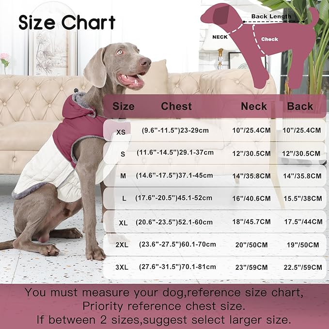 Detachable Hooded Dog Coat with Harness for Medium Dogs,Super Warm Fleece Puppy Jacket for Cold Winter Doggie Coats,Red XL