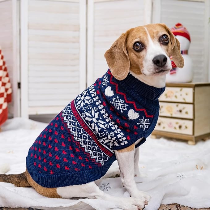 SCENEREAL Dog Sweaters for Small Dogs - Soft, Warm Turtleneck Small Dog Sweater, Ugly Knit Dog Christmas Outfits for Dachshund, Chihuahua, Pug, Yorkie,Winter Pet Clothes Girl Boy, XS