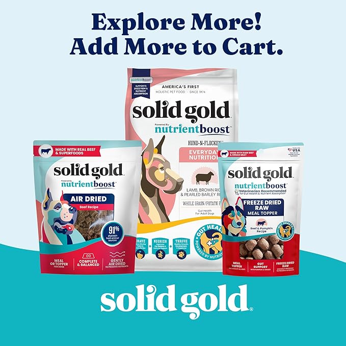 Solid Gold Protein Shreds Dog Food Topper for Dry Food- High Protein Meal Toppers for Dogs w/Chicken Shreds, Broth, Carrots & Superfoods to Supports Muscle Growth, Gut Health & Immunity -12 Pouches