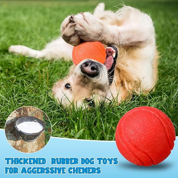 Jenaai 20 Pcs Indestructible Dog Toy Balls for Aggressive Chewers Chew Resistant Solid Rubber Bouncy Ball for Teeth Cleaning (Colorful, 2.36 Inches)