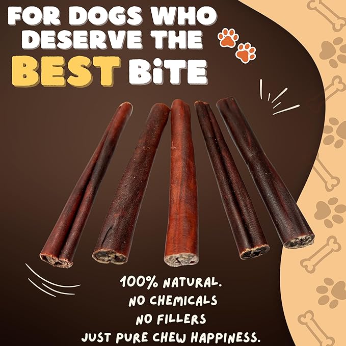 Woofley's 6 Inch Collagen Sticks for Dogs (10 Count) Bully Stick Rawhide Alternative Dog Chews No Hide Bones for Medium & Large Dogs