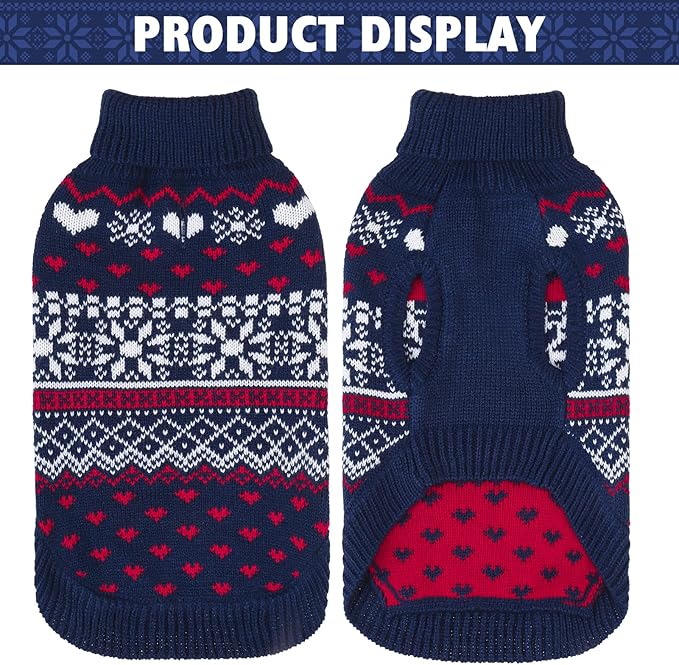 SCENEREAL Dog Sweaters for Medium Sized Dogs - Soft, Warm Turtleneck Pullover Fall Winter Dog Clothes, Knitted Argyle Dog Christmas Outfits, Ugly Pet Clothing for Boy Girl Puppy