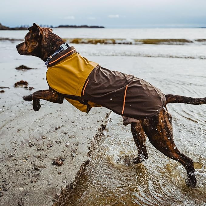 Ruffwear, Sun Shower Dog Raincoat, All-Weather Jacket, Waterproof, Windproof & Lightweight, Earth Brown, XX-Small