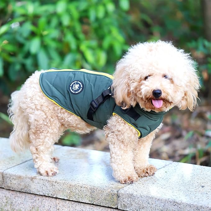 Norbi Dog Coat - Winter Jacket with Built-in Harness, Adjustable Warm Coats for Small to Large Dogs in Cold Weather