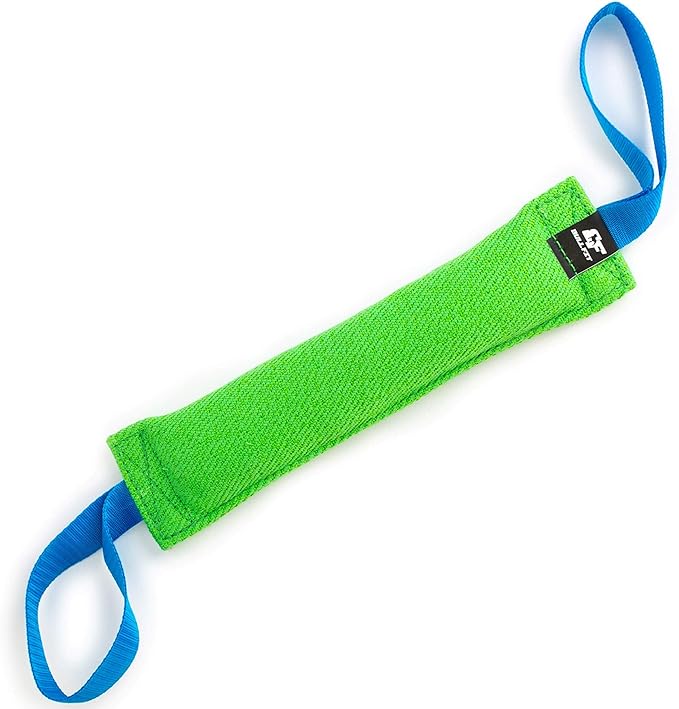 Bull Fit K9 Dog Bite Tug Toy with 2 Strong Handles - Made of Durable & Tear-Resistant French Linen - Perfect for Tug of War, Fetch & Puppy Training - Ideal for Medium to Large Breeds