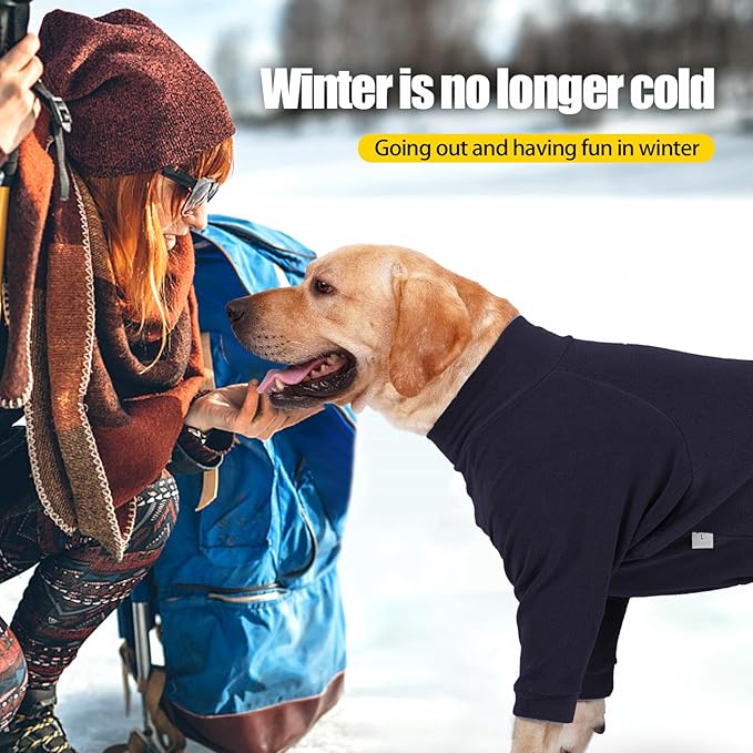 Fleece Dog Sweater for Small Medium Large Dog for Daily Run Walk Sleep Pet Winter Jacket & Windproof Clothes Coat Xs Navy Blue