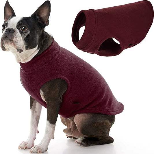 Gooby - Stretch Fleece Vest, Pullover Fleece Vest Jacket Sweater for Dogs, Burgundy, XX-Large Length (19")