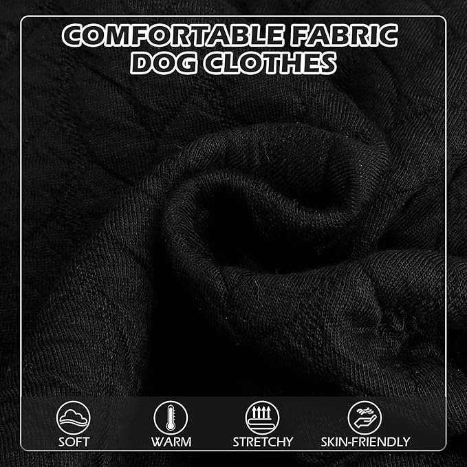 EXPAWLORER Textured Cable Knit Basic Dog Hoodie, Elevated Style Dog Sweater with Leash Hole and Pocket, Soft and Warm Pet Winter Coat, Cold Weather Clothes for Small Medium Large Dogs Cats,Black XXL