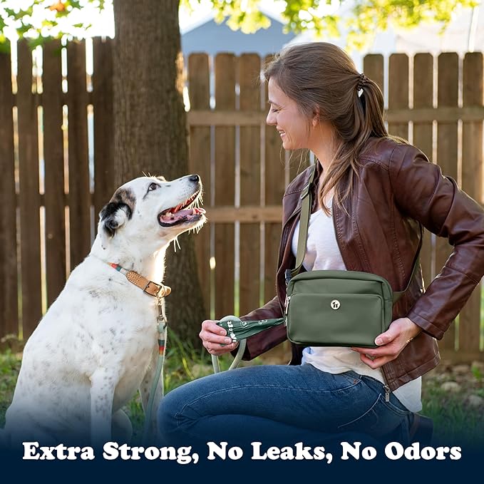 Puppington Certified Home Compostable Poop Bags - ASTM D6400 Compliant - 270 Extra Thick Bags - Plant Based - Pairs with Puppington 3-in-1 Bag & Fits all Standard Poop Bag Dispensers (Basil Green)