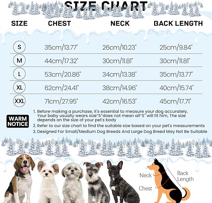 BRKURLEG Black Dog Coat with Harness, Dog Winter Jacket, Dogs Onesie Body Warm Jackets, Small Dogs Winter Coats Reflective Windproof Warm Cold Weather Coats, Pet Waterproof Jacket Hiking S