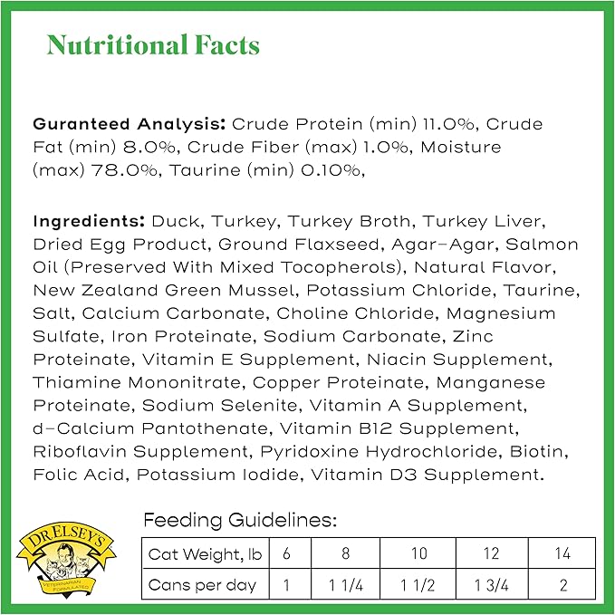 Dr. Elsey's cleanprotein Duck & Turkey Recipe Wet Cat Food, 2.75 oz Can (Case of 24)