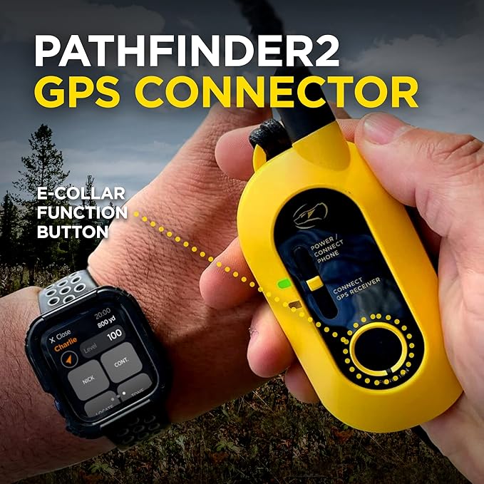 Dogtra Pathfinder 2 GPS Tracker e Collar + Add-on Receiver Black | 9 Mile, LED Light, No Monthly Fees, Free App, Waterproof, Smartwatch Control, Satellite Tracking, Multiple Dogs, Smartphone Required