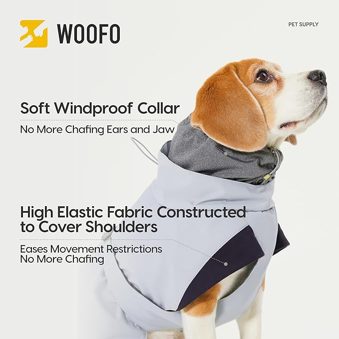 Dog Slip-on Winter Coat, Warm,Lightweight, Adjustable and Easy to Wear for Cold Weather | Waterproof & Windproof Padded Dog Winter Jacket (Glacier Grey, S)