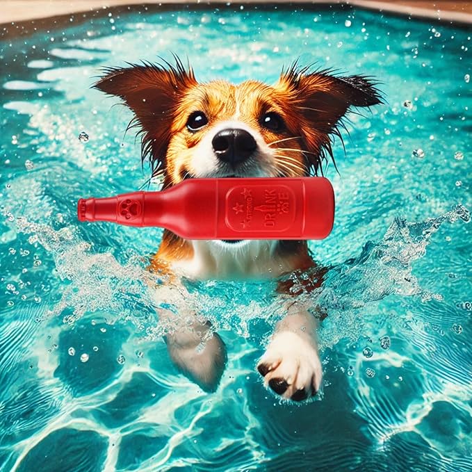 Wine Bottle Dog Toy, Cute Dog Toys for Aggressive Chewers, Bottle Chew Toys for Dogs, Interactive Dog Toys for Large/Medium/Small Dogs to Keep Busy, Dog Swimming Toys