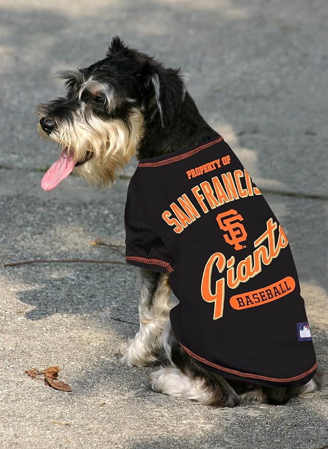MLB SAN Francisco Giants Dog T-Shirt, Large. - Licensed Shirt for Pets Team Colored with Team Logos. - Premium Stretchable Materials for The Comfort of Your Dog & cat.