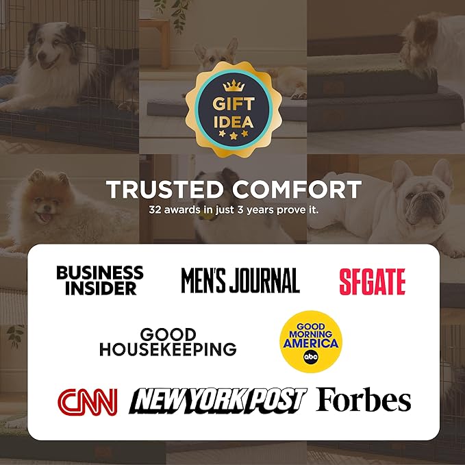 Bedsure Dog Bed Medium Size Dog - Orthopedic Waterproof Puppy Beds with Removable Washable Cover, Egg Crate Foam Pet Mat, Suitable for Pet Up to 35 lbs