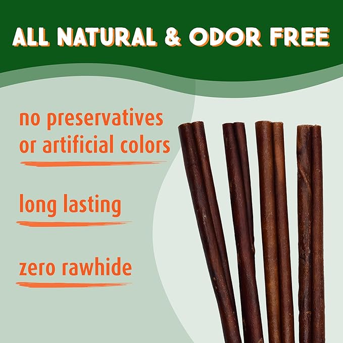 Ultra Chewy Collagen Sticks 9-12 inches (10 Pack) – Long Lasting Odor-Free, All-Natural Dog Chews – Rawhide & Bully Stick Alternative