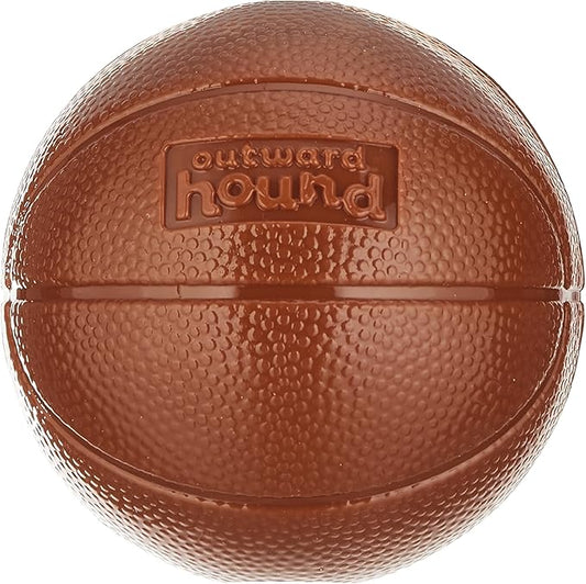 Outward Hound by Planet Dog Basketball, Durable Treat-Dispensing Dog Ball, Interactive Fetch Toy, Orbee-Tuff, Mint Scented, BPA-Free, for Indoor & Outdoor Play, Brown