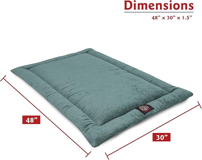 Majestic Pet Orthopedic Memory Foam Dog Crate Mat - Plush Pet Bed Pad for Crates & Kennels | USA Crafted | 48"x30" Villa Azure