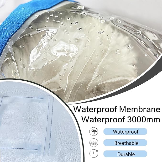 Dog Raincoat Waterproof, Adjustable Reflective Hooded Dog Rain Poncho with Leash Hole for Small Medium Large Dogs (Blue, X-Small)